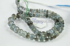 Golden Moss Aquamarine Faceted Roundelle Beads